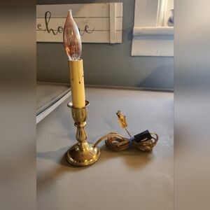 Elegant Brass Gold Candle-Style Window Roller Swutch Lamp